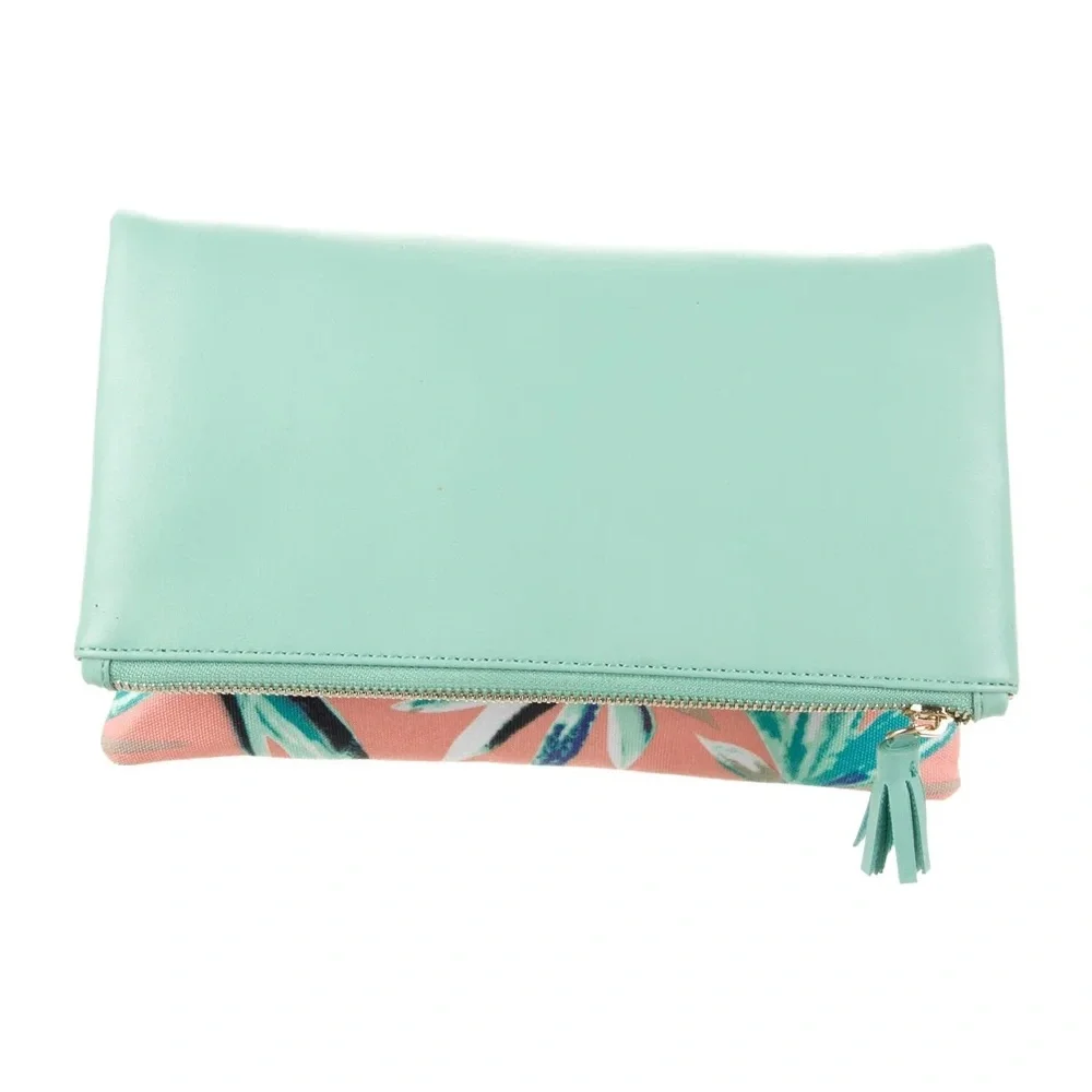 NWT Rachel Pally Leather Fold-In Flap Clutch